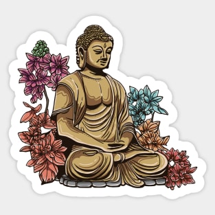 Buddha Purnima With Flower Sticker